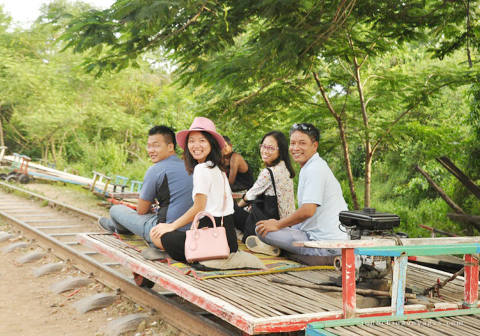 bamboo train in cambodia
