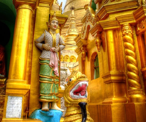 Some golden details around the grounds of Shwedagon