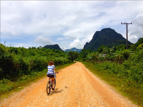 Ride a bike in Laos