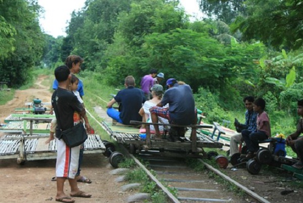 Bamboo train in Battambang