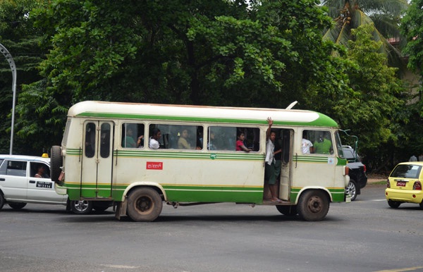 Jump onto a moving local bus