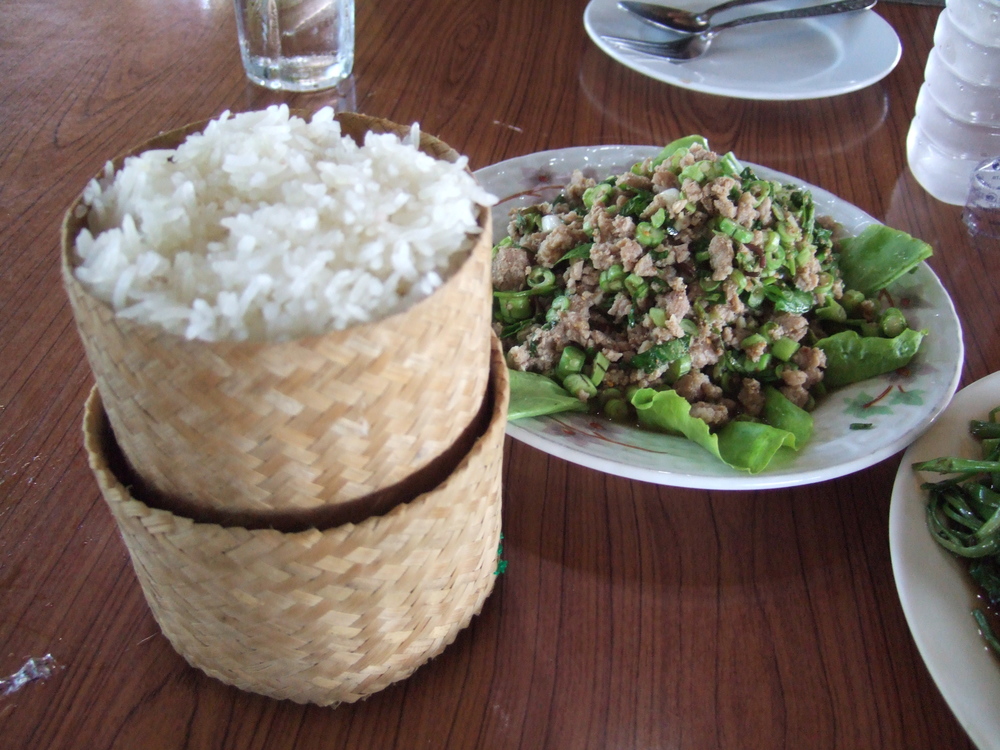 Sticky Rice in everyday meal of Laotians