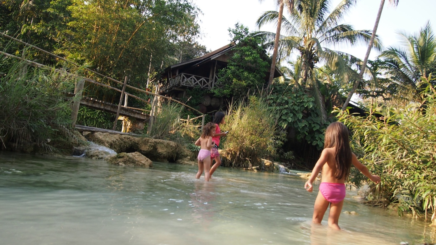 Playing with water in Laos