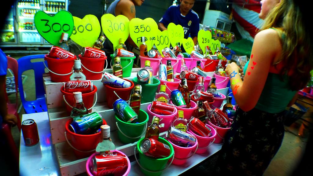 Buckets of drinks 