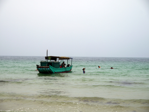 on Small Co To island, catching the clams ourselves