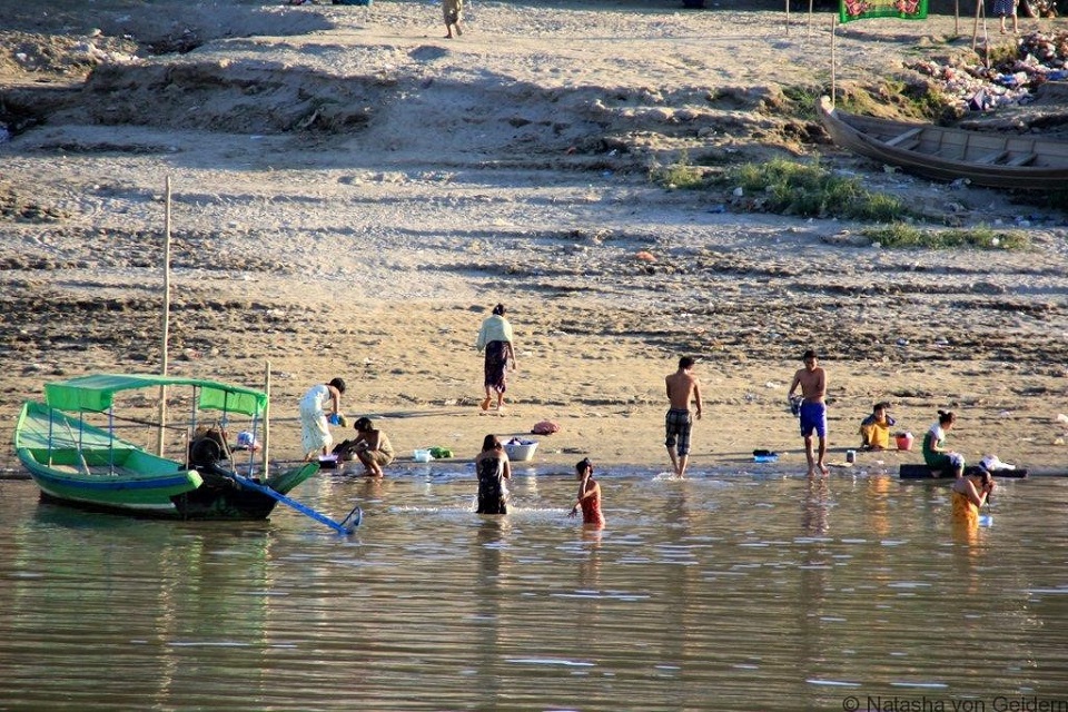 Vivid local life activities can be found on the Irrawaddy river bank