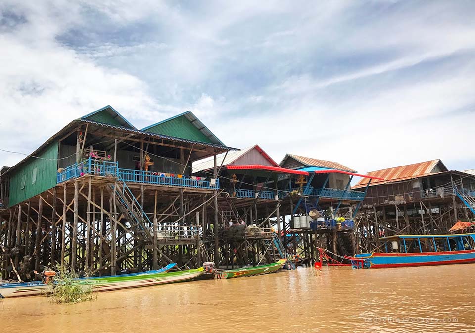 local life on stilt houses on Tonle Sap Lake