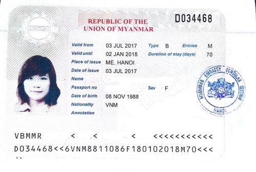 myanmar tourist visa processing time