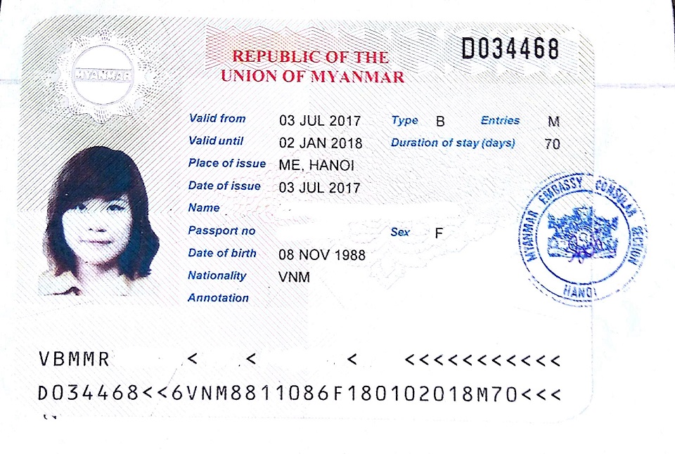 Myanmar visa