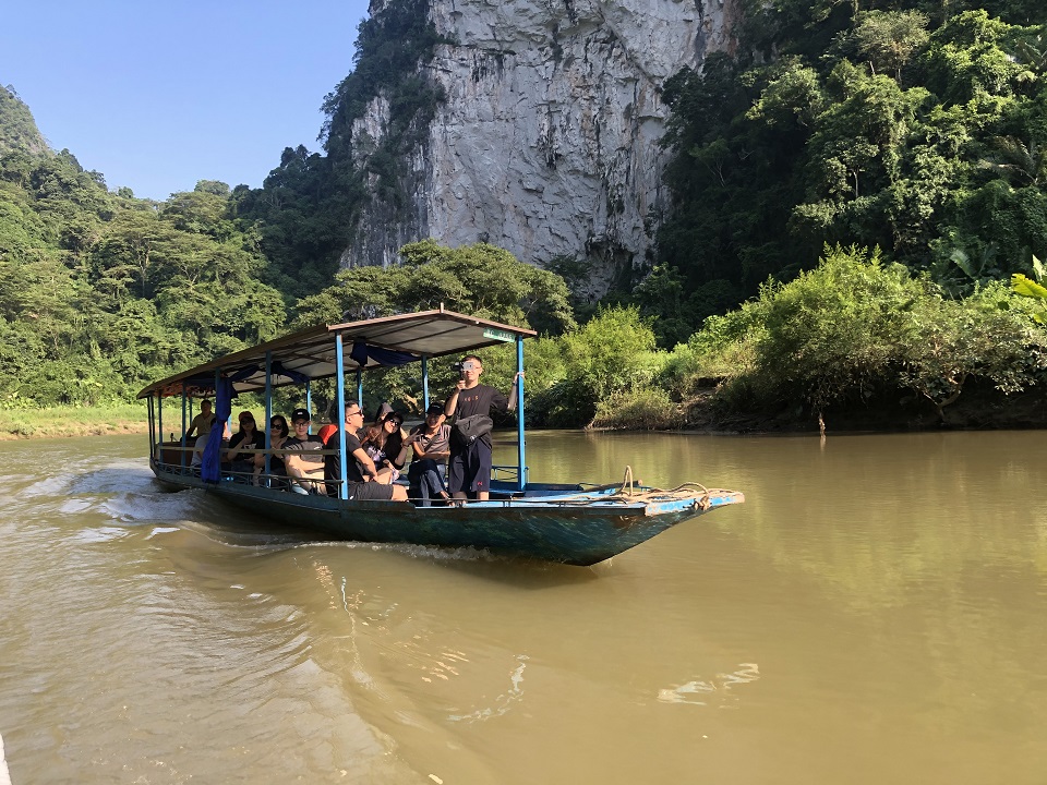 boat on Ba Be Lake for sightseeing