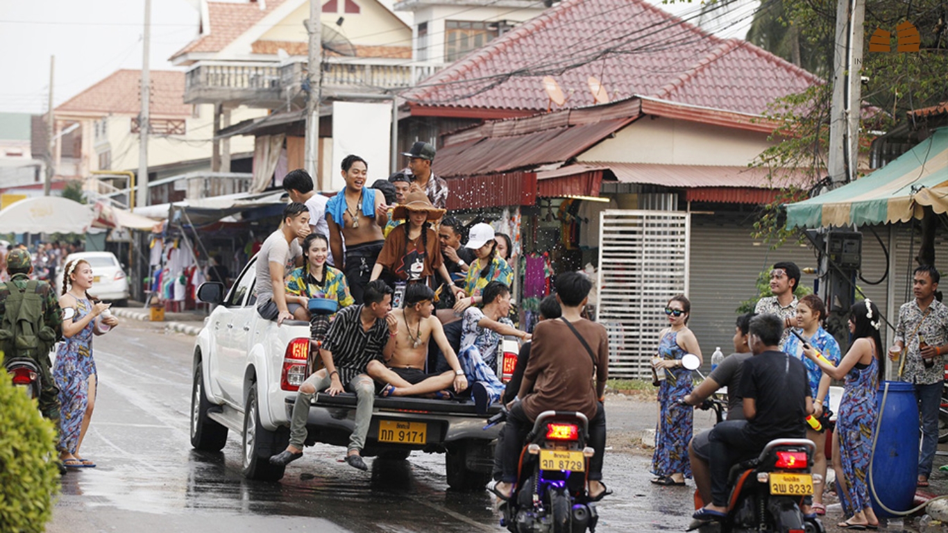 You can find the festival of water everywhere in the country during Laos New Year