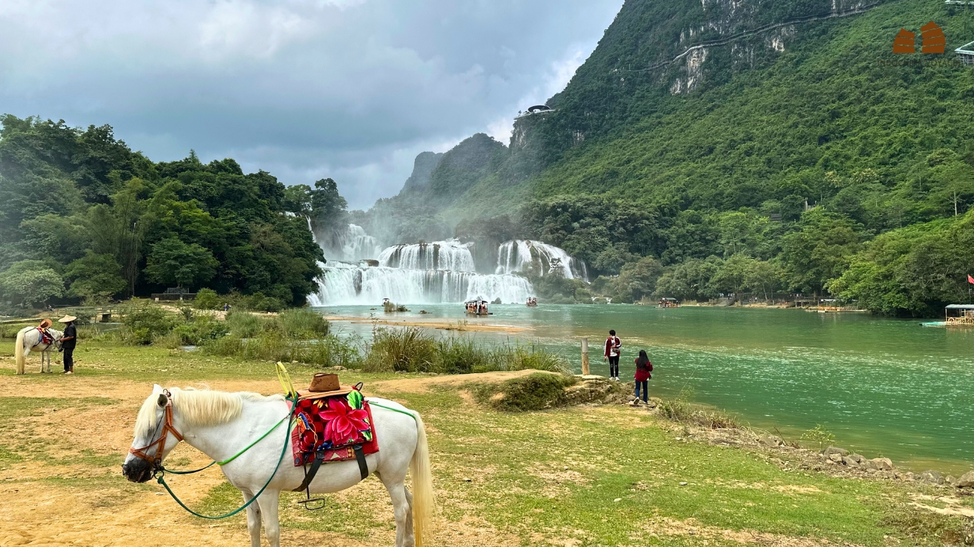 One Side of Ban Gioc Waterfall