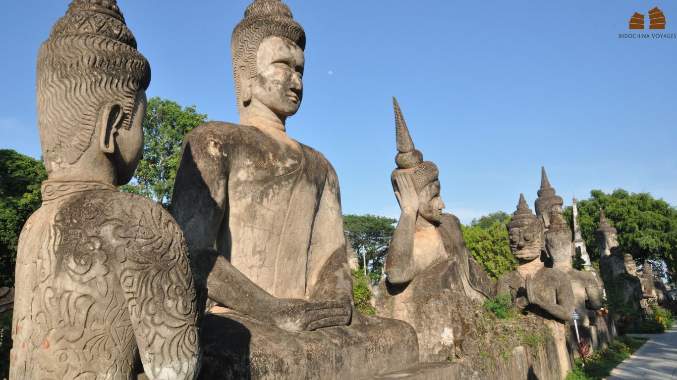 Various Giant religious statues in Xieng Khuang