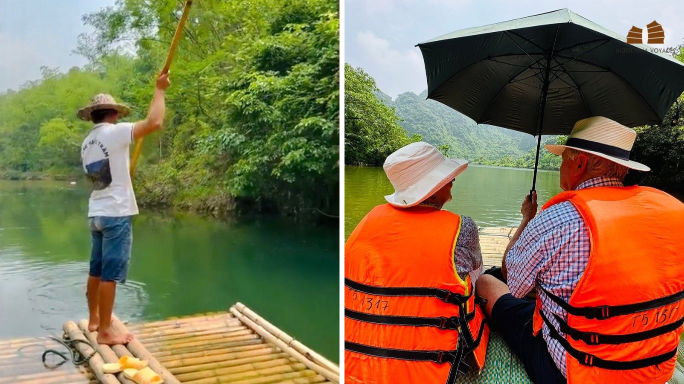 Bamboo rafting at Pu Luong
