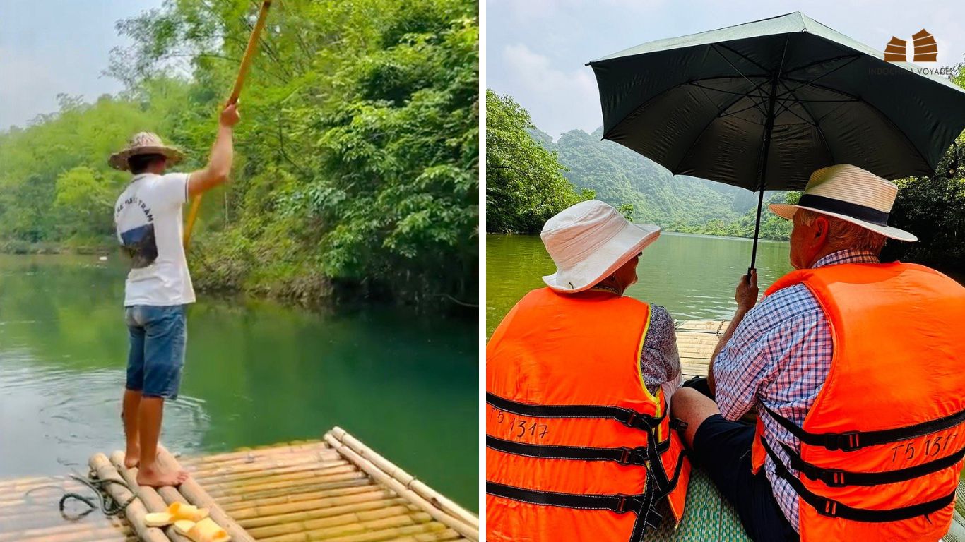 Bamboo rafting in Pu Luong