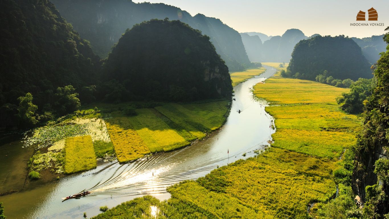 Tam Coc rice filed viewed from Mua Cave