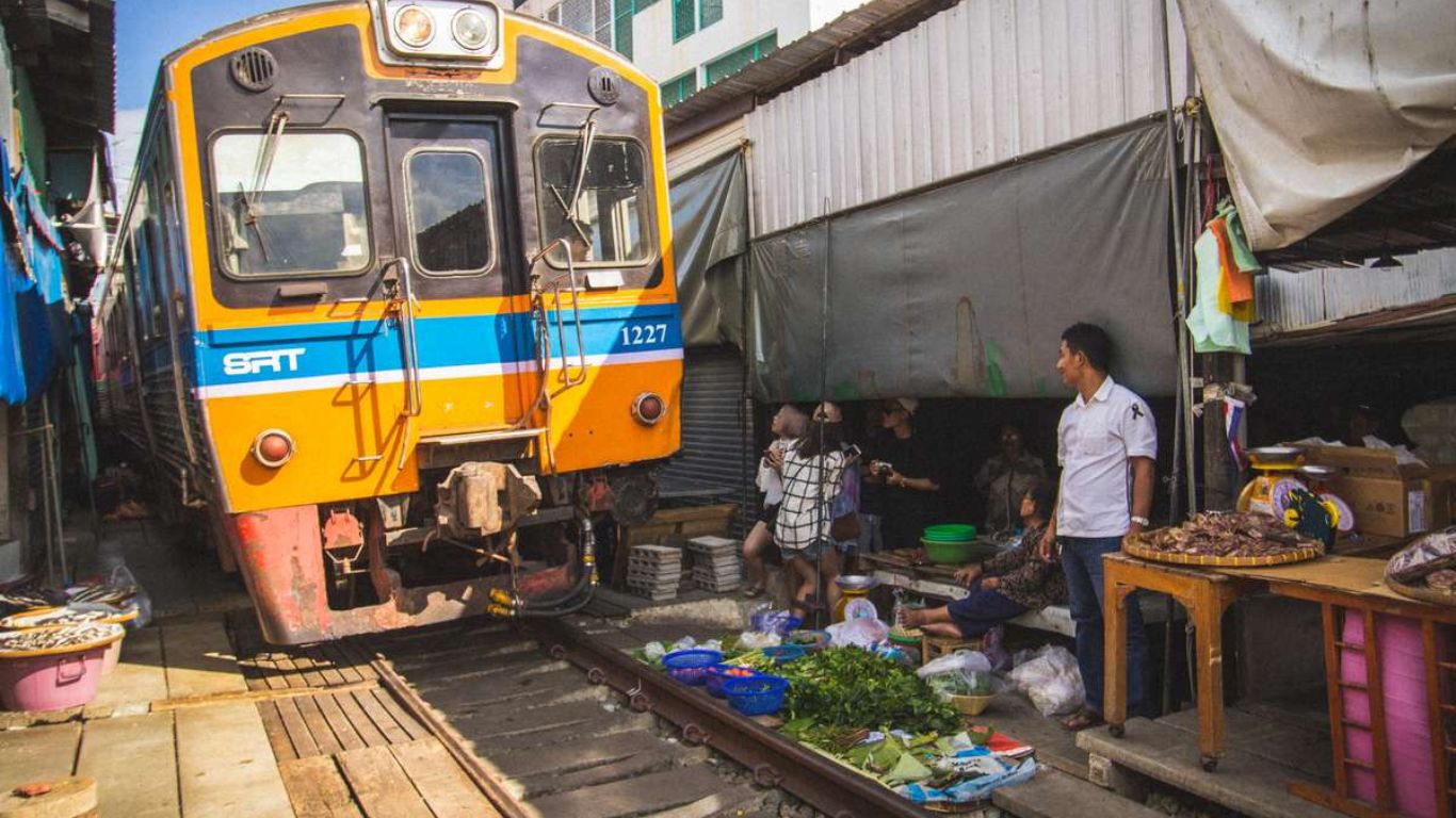 Local life Maeklong Railway Market 