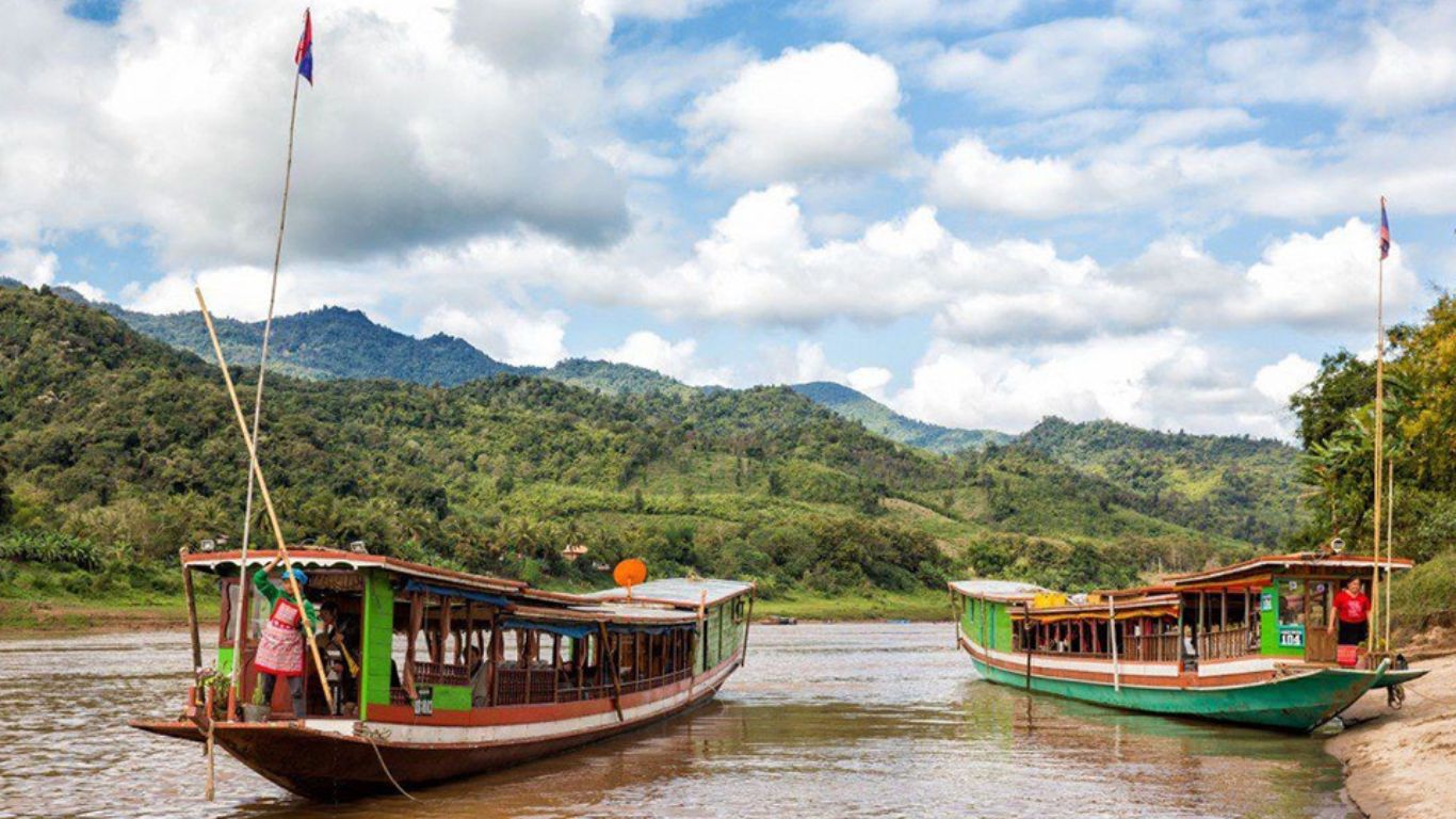 A boat trip along Mekong River 