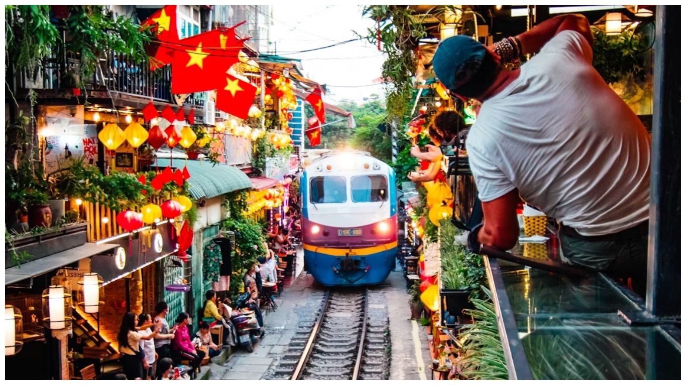 Hanoi Train Street Cafe experience included in Vietnam itinerary for Australian travellers