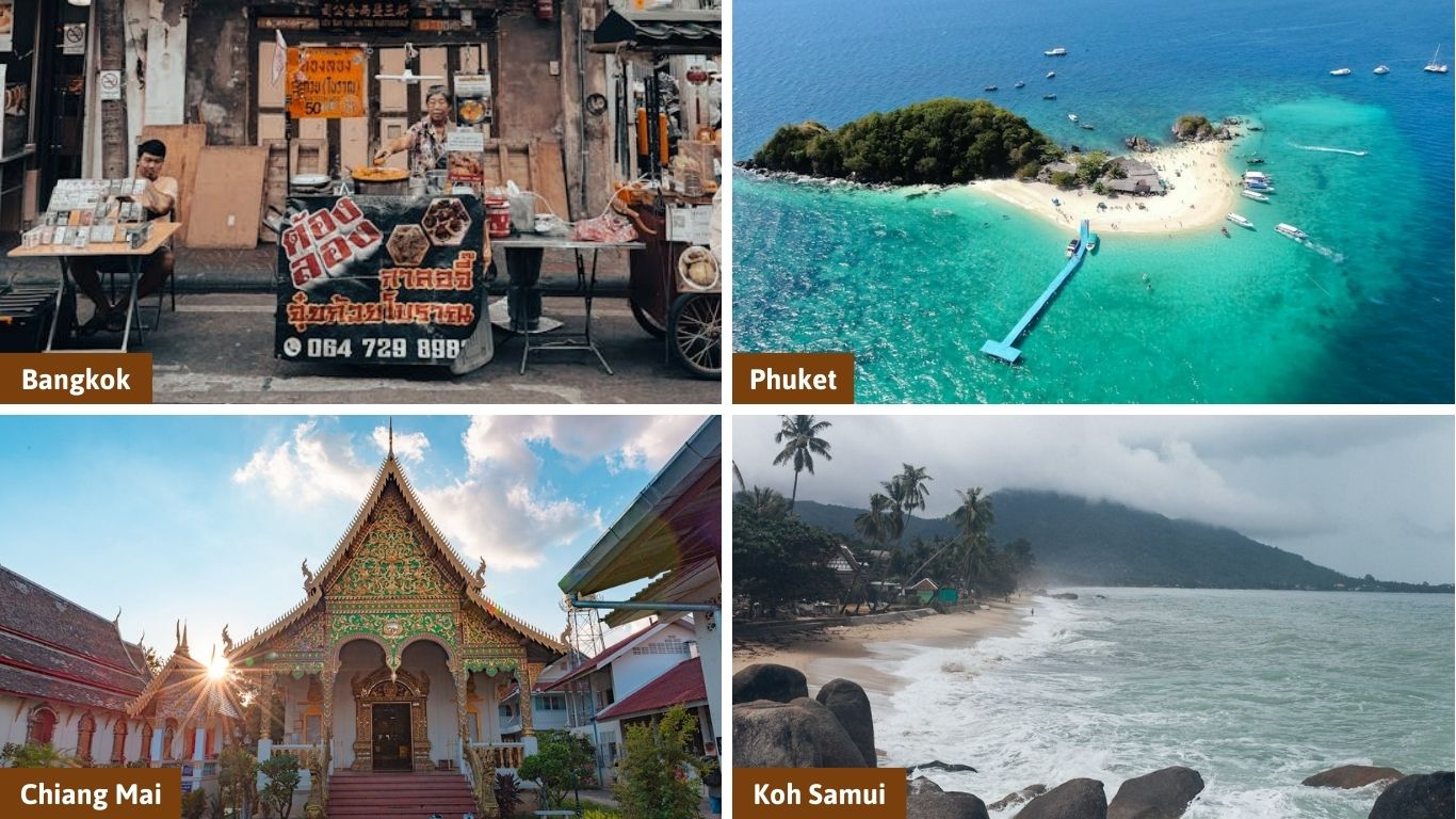 bangkok, phuket, chiang mai, koh samui