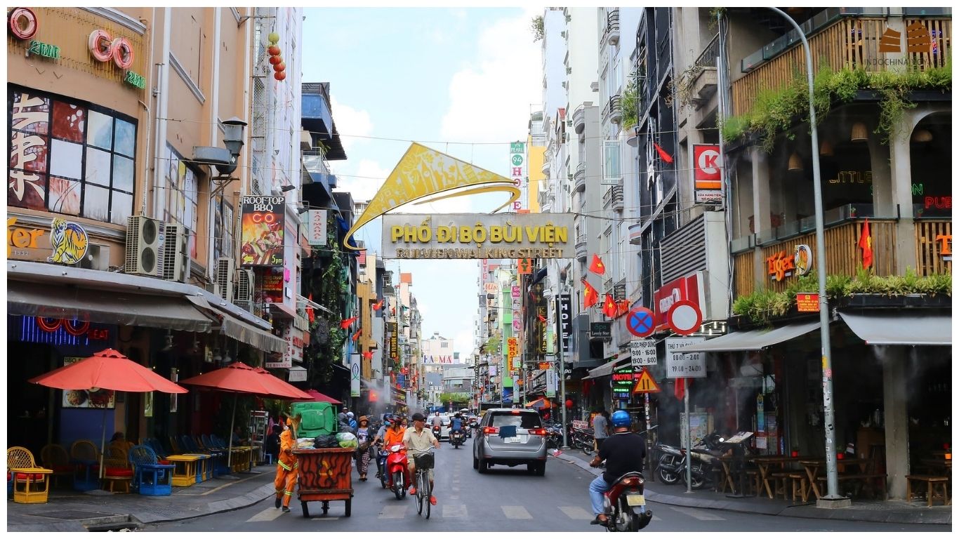 Lively atmosphere on Bui Vien Walking Street in Ho Chi Minh City, Vietnam