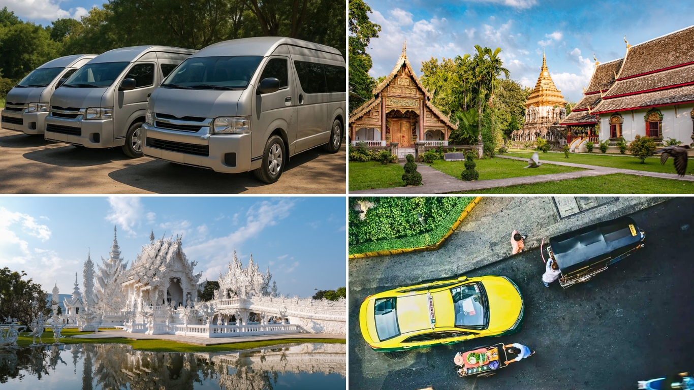 Shared minivan, taxi and temples for Chiang Mai to Chiang Rai transport options