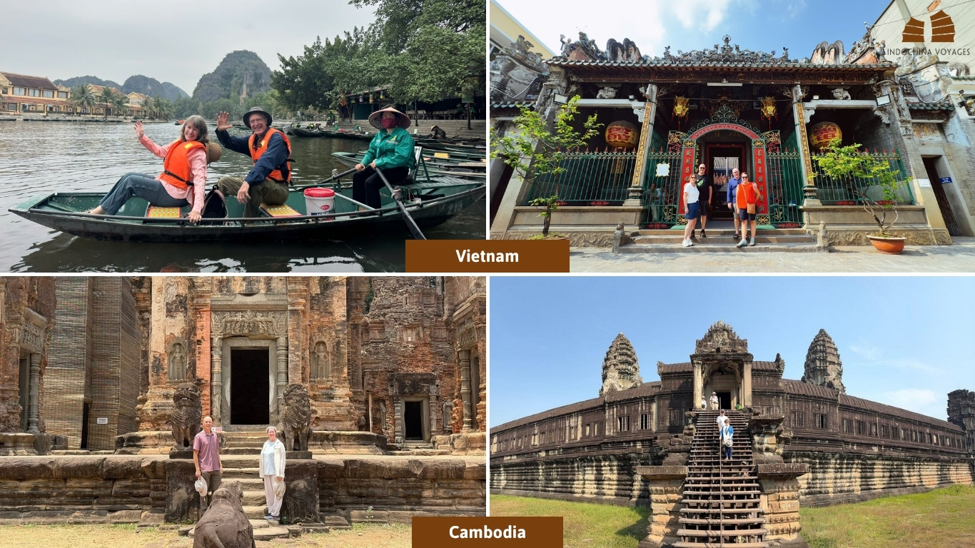 Ninh Binh boat ride and Angkor Wat temples on a Vietnam Cambodia itinerary