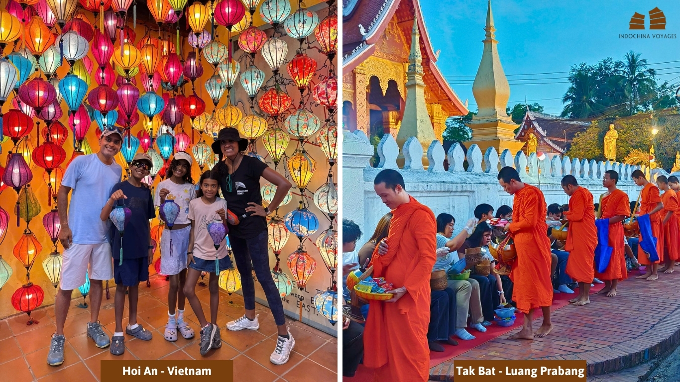 Hoi An lanterns and Tak Bat alms giving in Luang Prabang on a Vietnam Laos itinerary